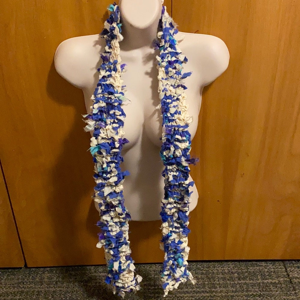 Hand knit 100% silk scarf